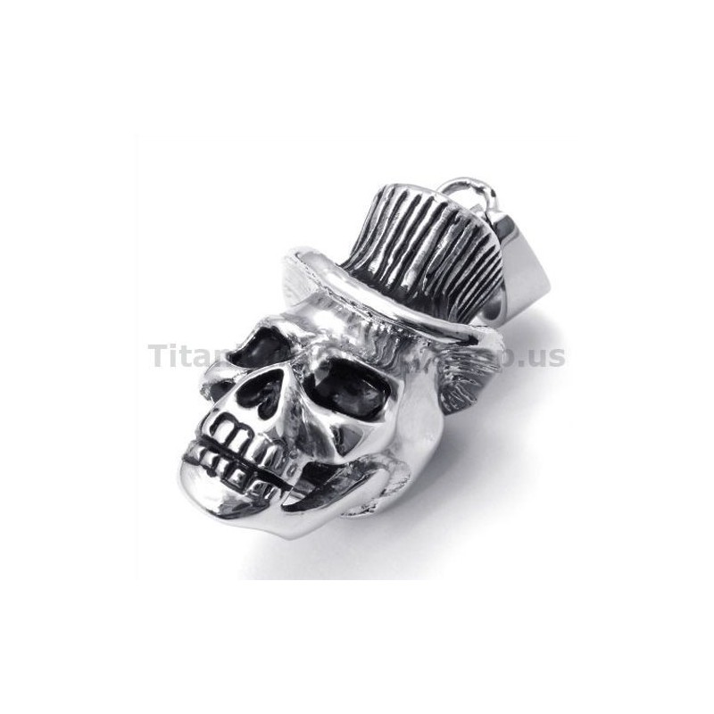 Anhänger Aus Titan Mit Totenkopf-Design Und Hut – Inklusive Kette