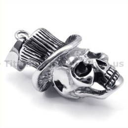 Anhänger Aus Titan Mit Totenkopf-Design Und Hut – Inklusive Kette