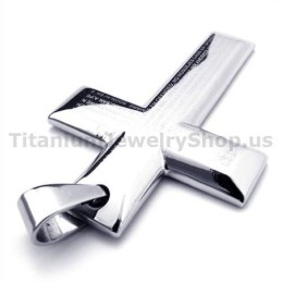 Silberfarbener Titan-Kreuzanhänger – Kostenlose Kette