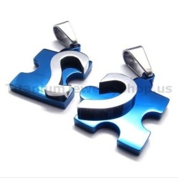 Sweetheart Jigsaw Puzzle Titan Liebhaber Anhänger (Blau)-Freie Ketten