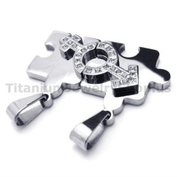 Puzzle-Anhänger Aus Titan Für Liebhaber Mit Diamantfreien Ketten