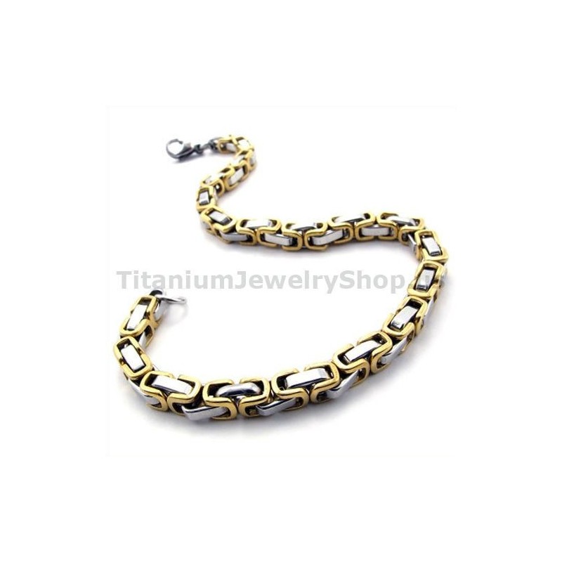 Goldenes Titanarmband Für Herren