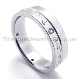 True Love Titanring Mit Diamant