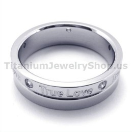 True Love Titanring Mit Diamant