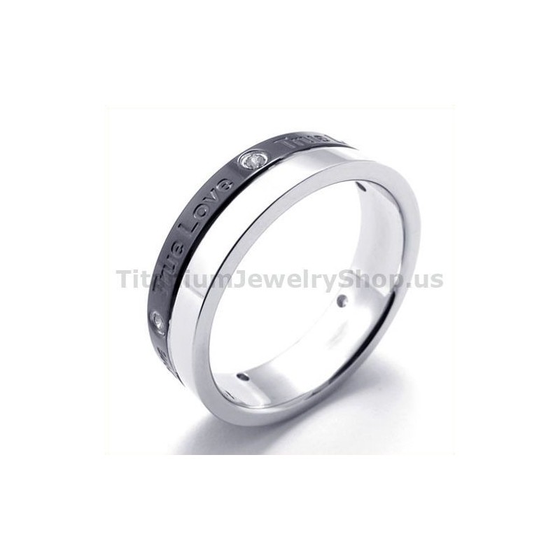 True Love Ring Aus Schwarzem Titan Mit