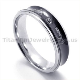 Sweetheart-Ring Aus Schwarzem Titan Mit