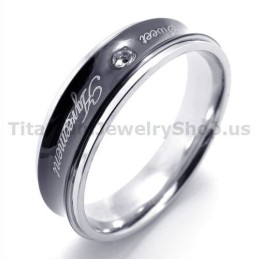 Sweetheart-Ring Aus Schwarzem Titan Mit