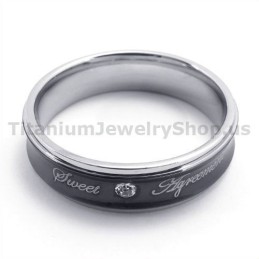 Sweetheart-Ring Aus Schwarzem Titan Mit