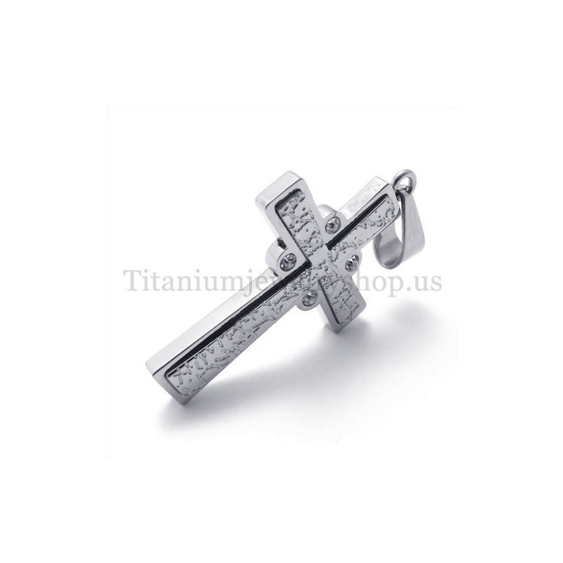 Mode Mit Diamant Zwei Schichten Titan Kreuz Anhänger