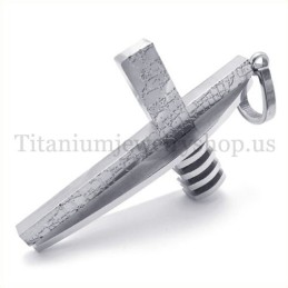 Reines Silber Asymmetrische Form Mode Männer Titan Kreuz Anhänger