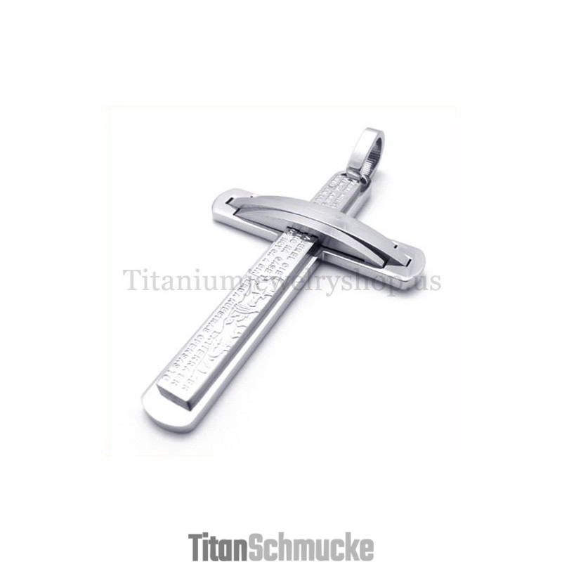 Silberner Zweischichtiger Modischer Titan-Kreuzanhänger Silberner Zweischichtiger Modischer Titan-Kreuzanhänger