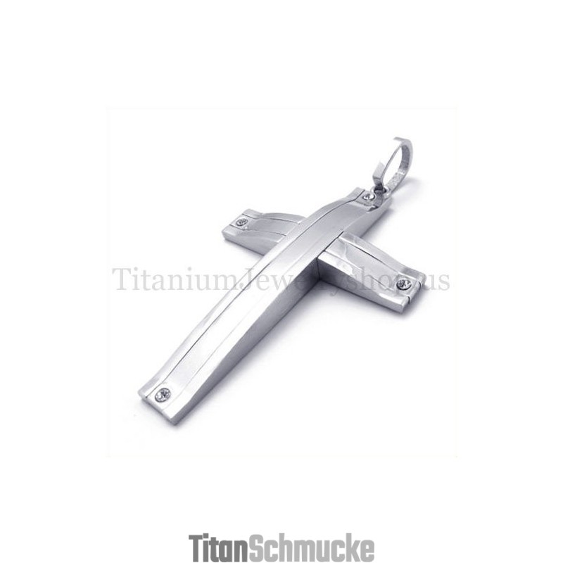 Silberner Superprägnanter Modischer Kreuzanhänger Aus Titan Silberner Superprägnanter Modischer Kreuzanhänger Aus Titan