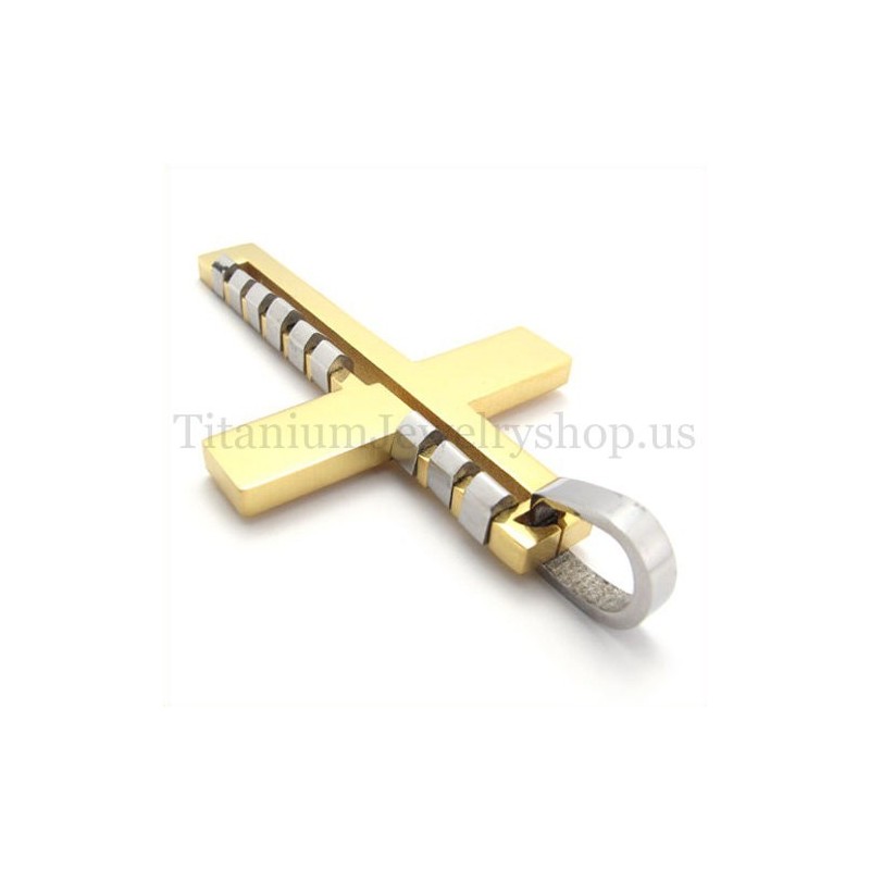 Golden Fashion Bump Titan Kreuz Anhänger