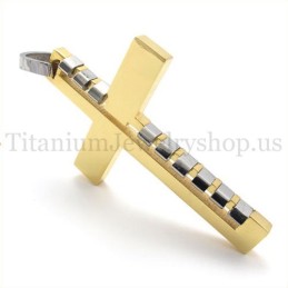 Golden Fashion Bump Titan Kreuz Anhänger