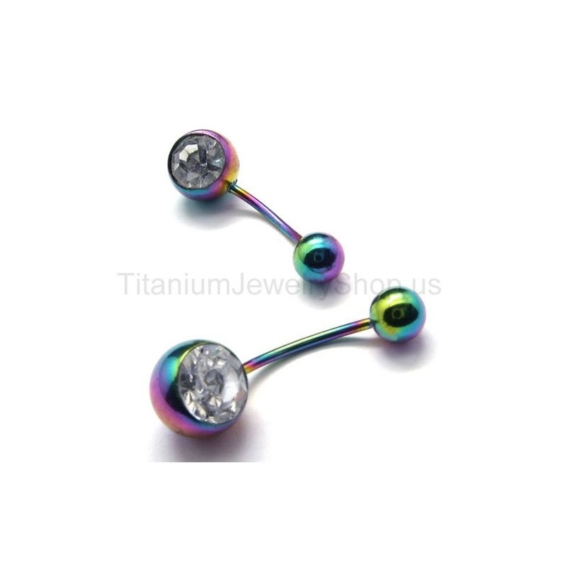 Farbige Mini-Ohrringe Aus Titan Mit Eingelegten Diamanten Farbige Mini-Ohrringe Aus Titan Mit Eingelegten Diamanten