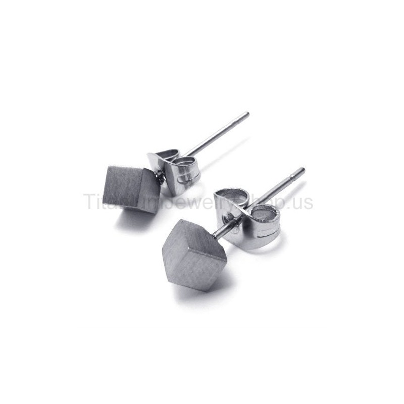 Silberne Rose-Titan-Ohrringe Silberne Rose-Titan-Ohrringe