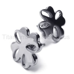 Silberne Blumenohrringe Aus Titan