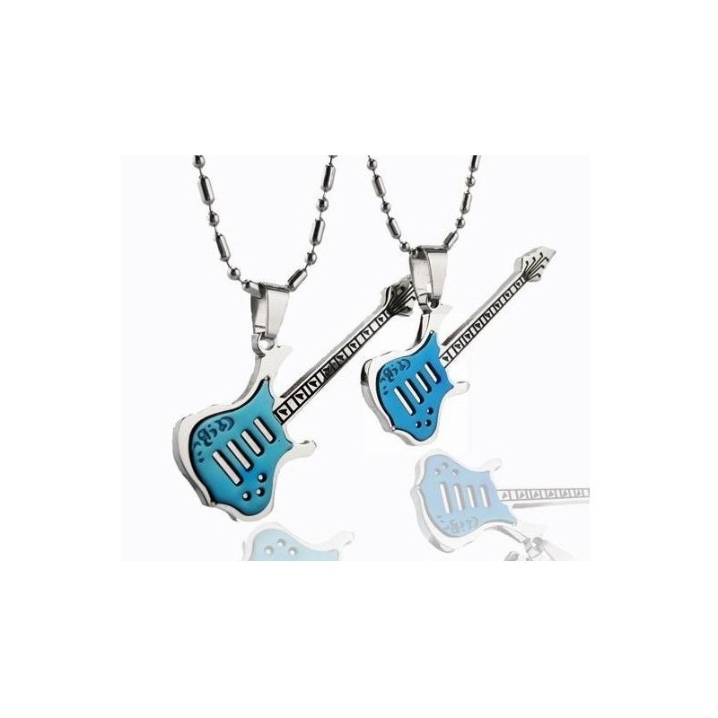 1 Paar Halskettenanhänger Aus Reinem Titan Für Paare, Gitarre 1 Paar Halskettenanhänger Aus Reinem Titan Für Paare, Gitarre