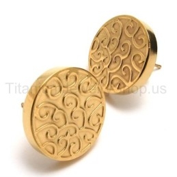 Gravierte Goldene Titanohrringe