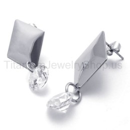 Silber Mit Diamant-Titan-Ohrringen
