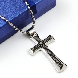 Cool Man Schwarzes Kreuz Halskettenanhänger Aus Reinem Titan (Neu)