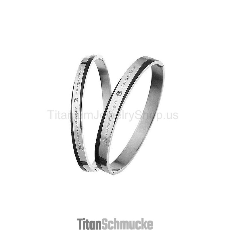 Du Bist Immer In Meinem Herzen Titan-Liebhaberarmbänder Du Bist Immer In Meinem Herzen Titan-Liebhaberarmbänder