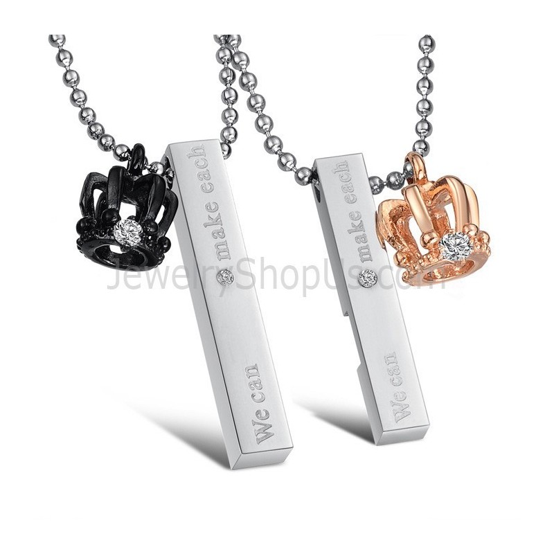 Anhänger Aus Titan Mit Königskrone In Roségold Und Schwarz Und Kostenlosen Chians C604