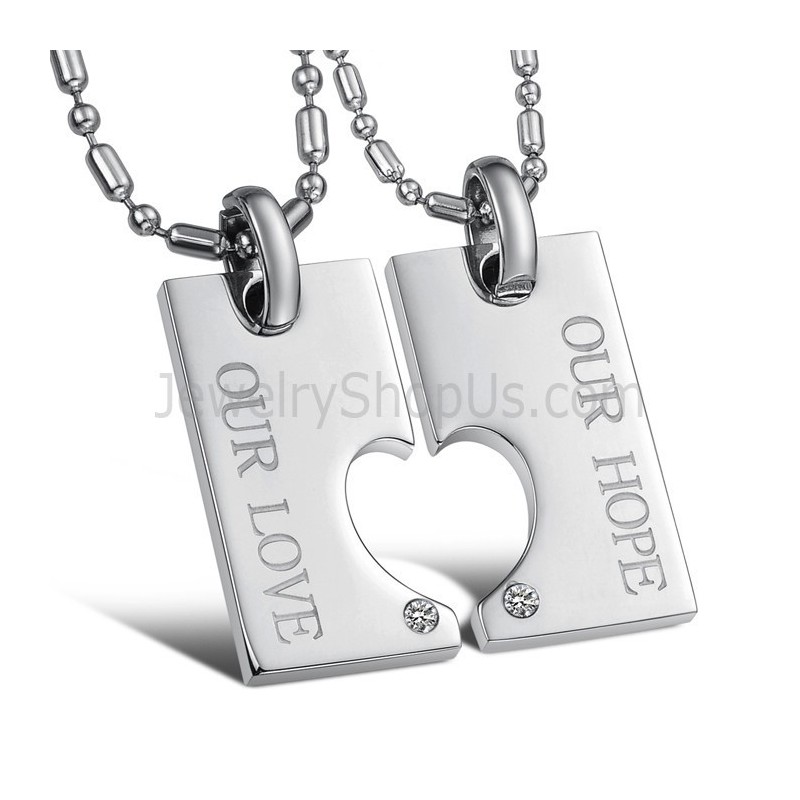 Titan Silber "Our Hope & Our Love" Sweetheart Lovers Anhänger Mit Strass Und Kostenlosen Ketten C602 Titan Silber "Our Hope & Our Love" Sweetheart Lovers Anhänger Mit Strass Und Kostenlosen Ketten C602