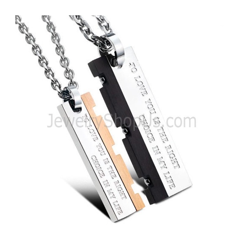 Titan Roségold Und Schwarz Great Wall Lovers Anhänger Mit Kostenlosen Ketten C621