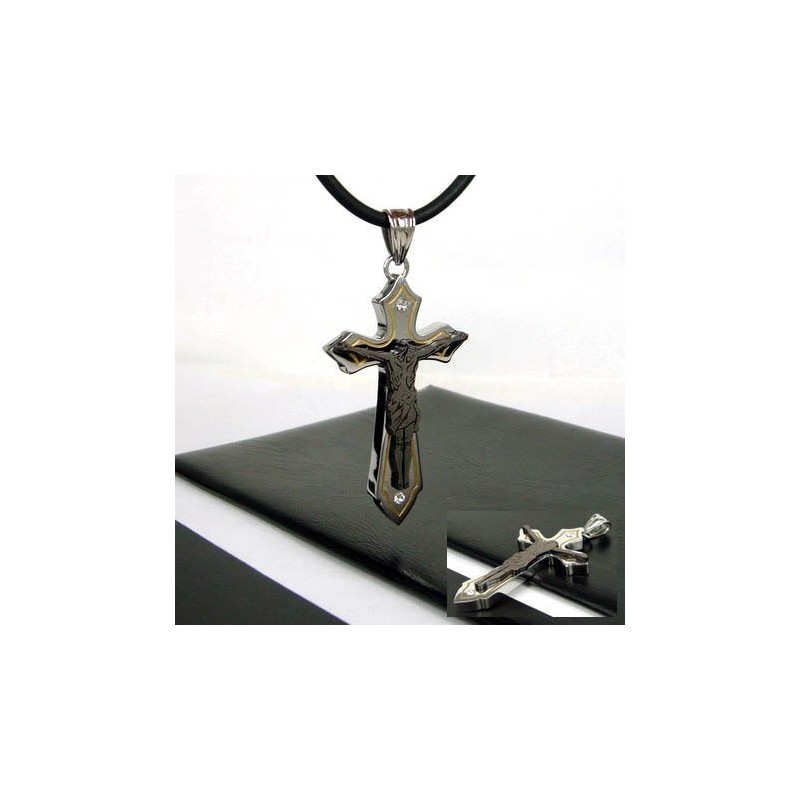 Anhänger „Juses Cross“ Aus Titanstahl Für Herren (Inkl. Kette)