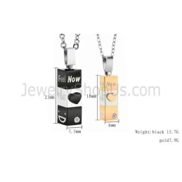 Titan Schwarz Und Gold Quader Liebhaber Anhänger Mit Kostenlosen Ketten C482