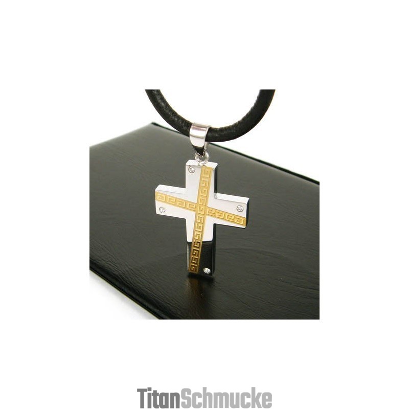 Cool Man Kreuz Edelstein-Anhänger Aus Reinem Titan Cool Man Kreuz Edelstein-Anhänger Aus Reinem Titan