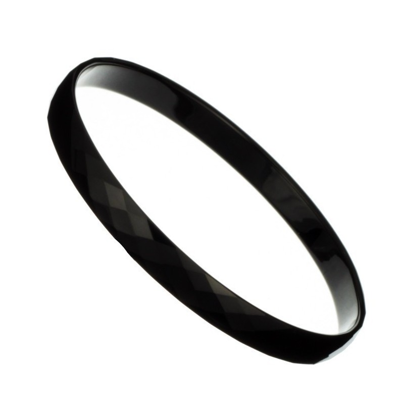 Schwarzer Wolfram-Hochglanz-Armreif C888