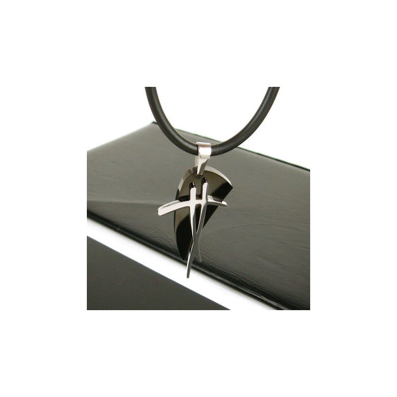 Halskette Mit Anhänger Sutra Man, Schwarzes Symbol, Titanstahl, Geschenk