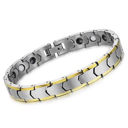 Wolfram-Silber-Weizen-Gliederarmband Mit 18 Karat Goldbeschichtung C933