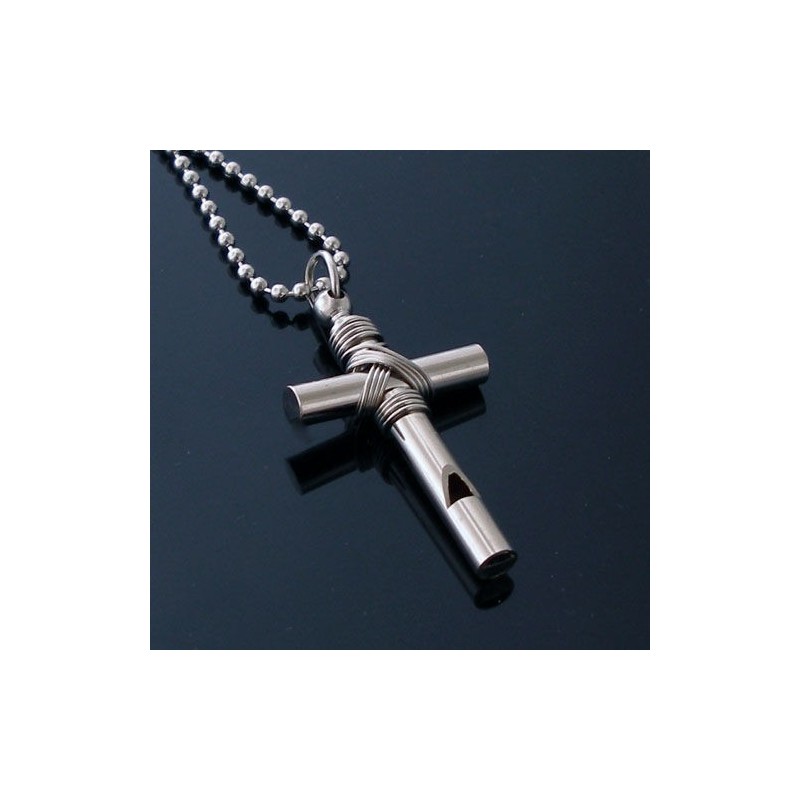 Mann Kreuz Pfeife Anhänger Geschenk - Kostenlose Kette