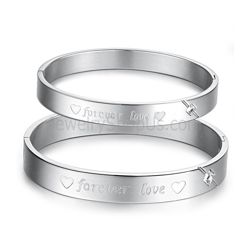 Tatanium Sweetheart "Forever Love" Paar-Armreifen Mit Strasssteinen C847