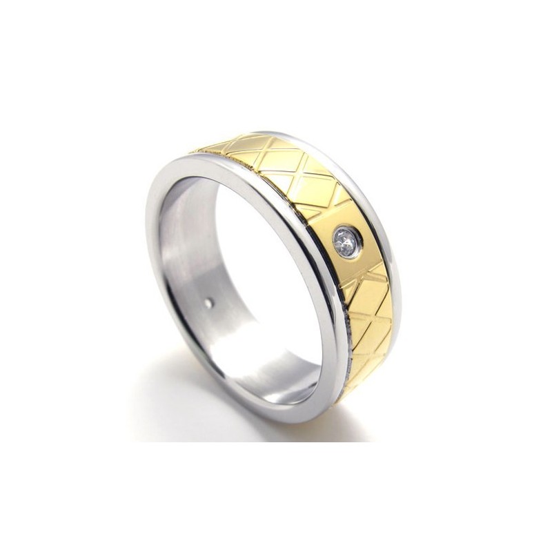 Gold-Diamant-Titan-Ring