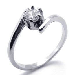 Damen-Diamantring Aus Titan