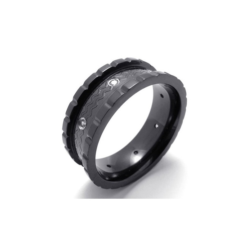 Titanring Mit Schwarzem Diamanten Titanring Mit Schwarzem Diamanten