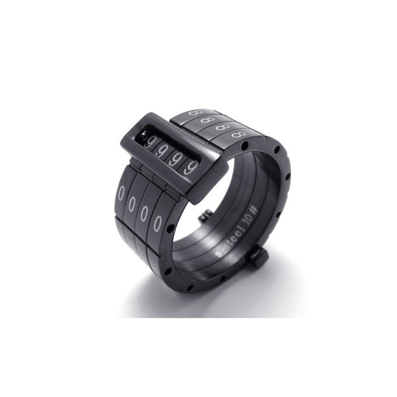 Schwarzer Puzzle Code Lovers Titanring