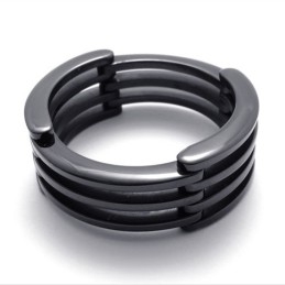 Schwarzer Puzzle-Titanring