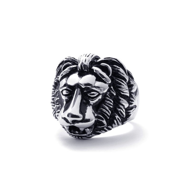 Titanring Mit Löwenkopf
