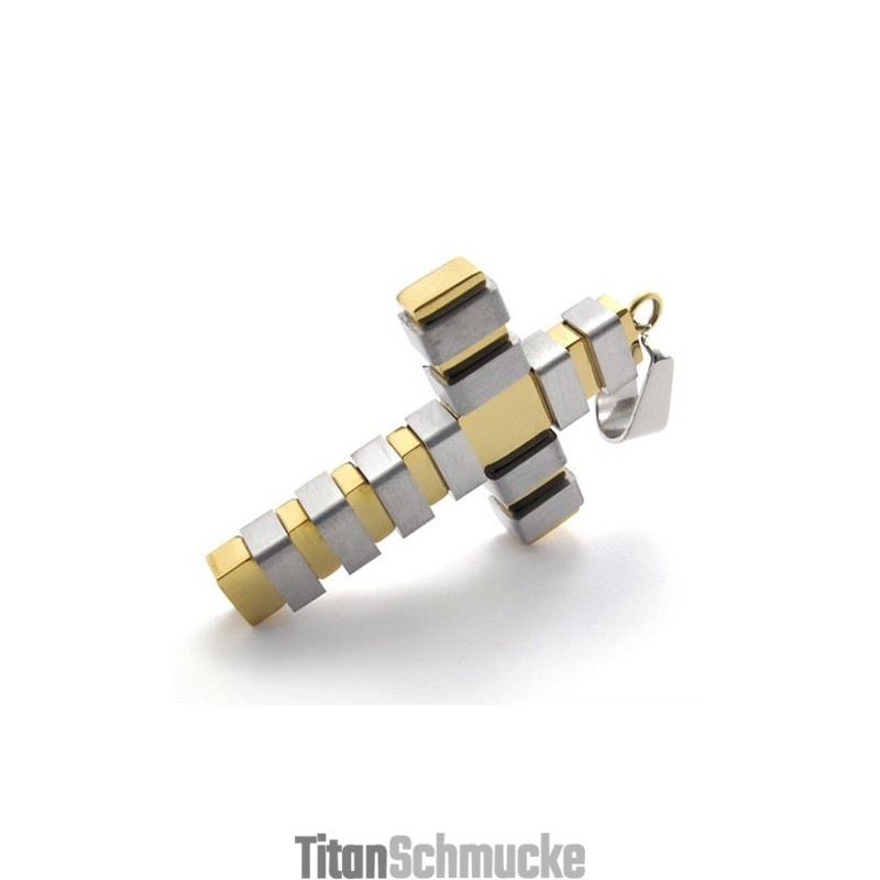 warmgelb Titan Kreuz Anhänger
