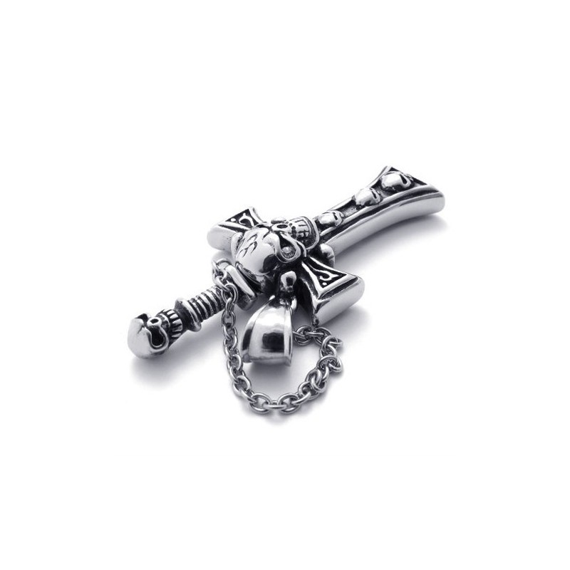 Totenkopfdolch-Kreuzanhänger Aus Titan