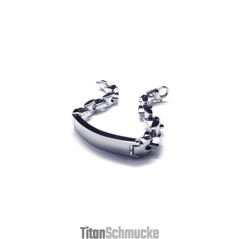 Silbernes Charm-Kettenarmband Aus Reinem Titan Für Herren Und Jungen Silbernes Charm-Kettenarmband Aus Reinem Titan Für Herren Und Jungen