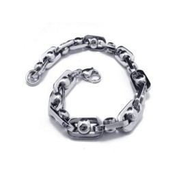 Herren- Und Jungen-Charm-Armband Aus Reinem Titan, Silber