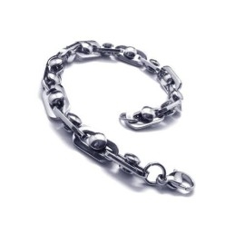 Herren- Und Jungen-Charm-Armband Aus Reinem Titan, Silber