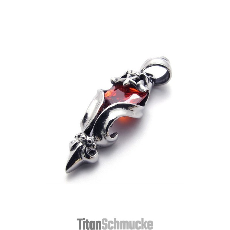 Roter Diamant-Titan-Anhänger