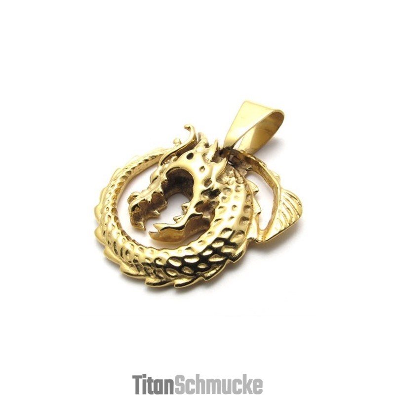 Goldener Drachen-Anhänger Aus Titan